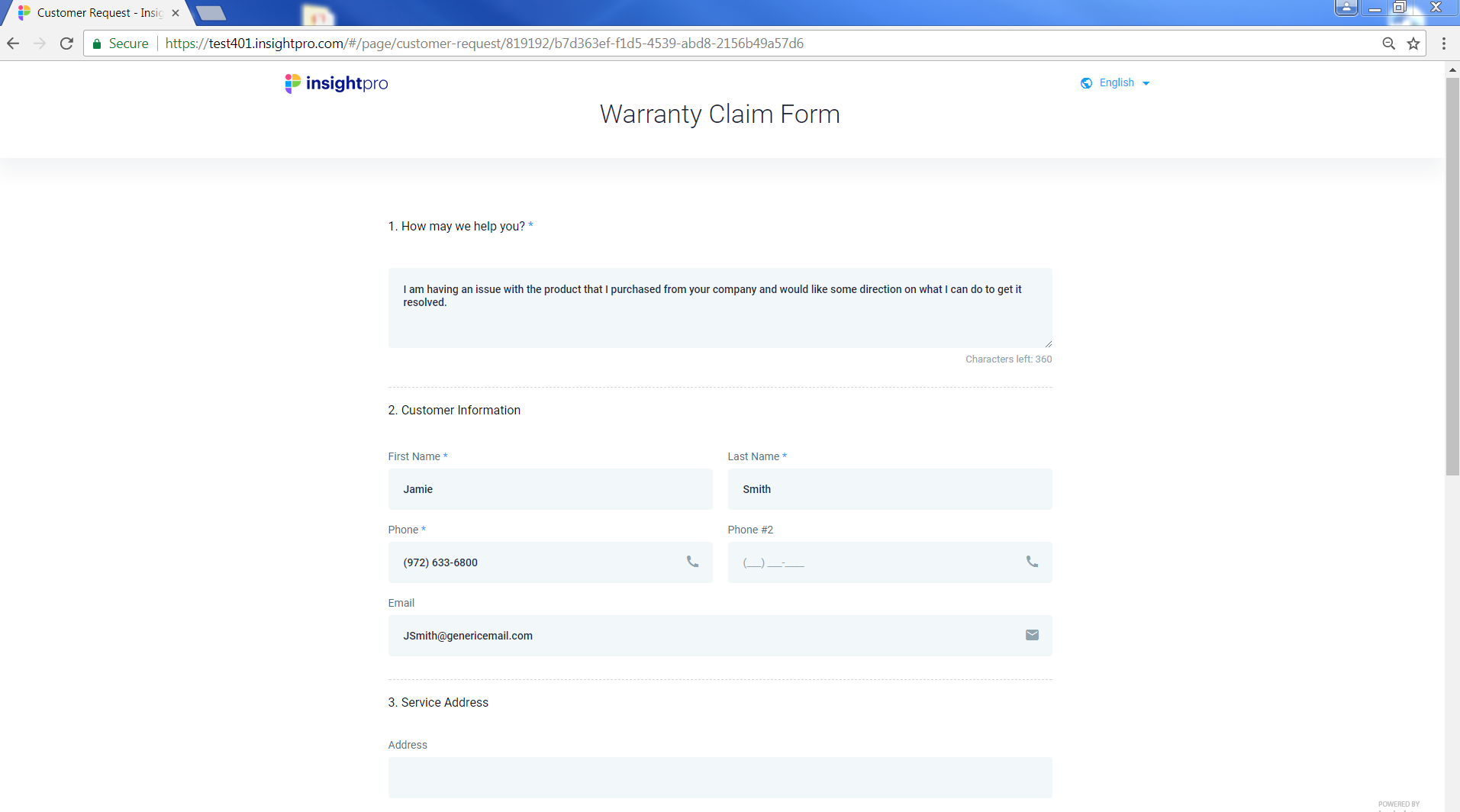 InsightPro Software Agent Online Form