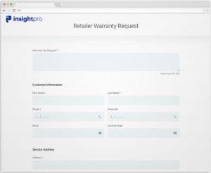 InsightPro Retailer Warranty Request Online Form