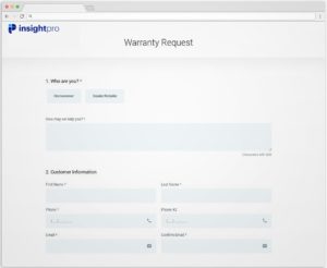 InsightPro Online Warranty Request Form